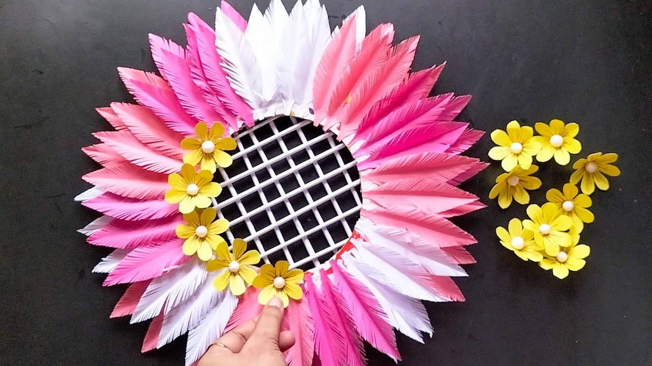 Beautiful Flower Wall Hanging. Paper Craft For Home Decoration. Paper Wall Hanging.DIY Wall Decor