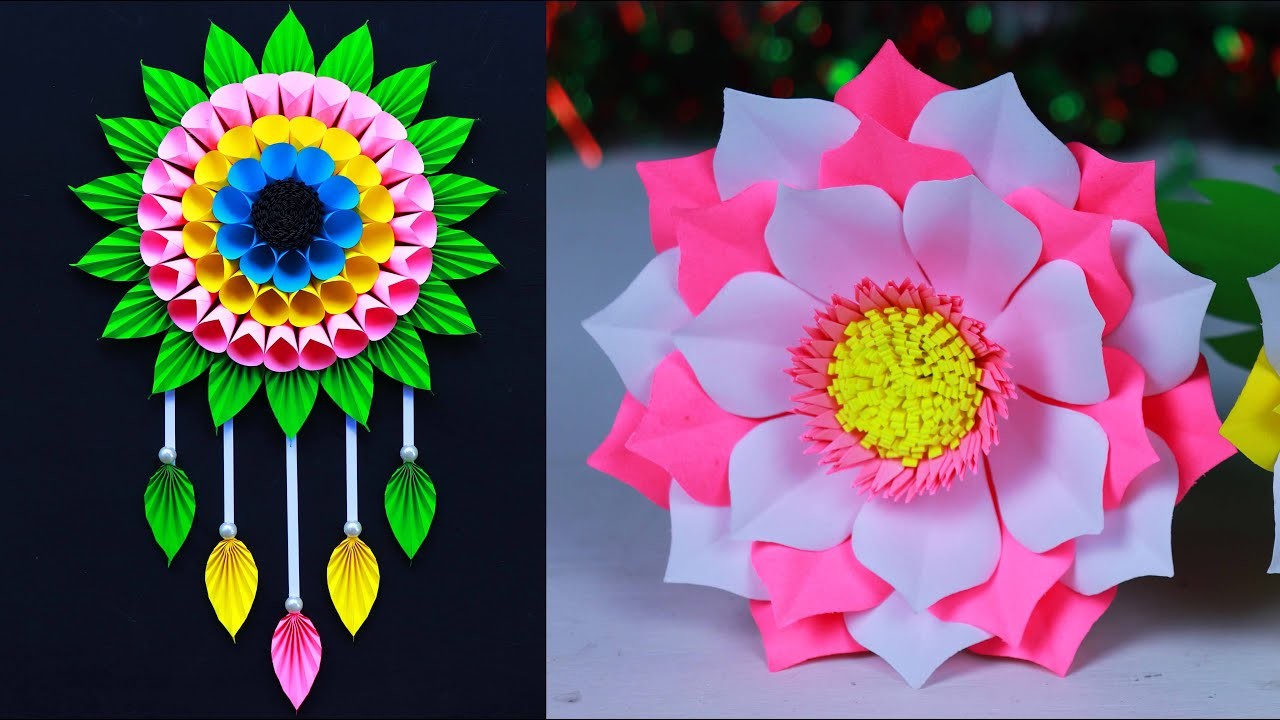 Beautiful paper wallmate.paper flower wall hangings. Paper craft For Home Decoration. DIY