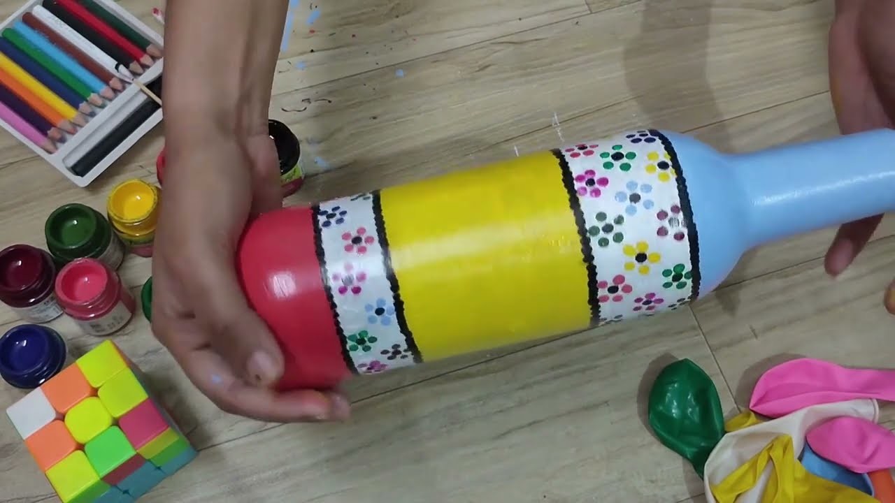 Bottle painting designs easy | Bottle painting designs | How To Make Paper Flowers