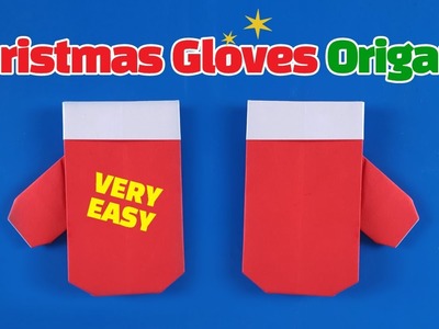 Christmas Origami - How To Make Easy Paper Christmas Gloves. Paper Craft Ideas. Easy Paper Craft
