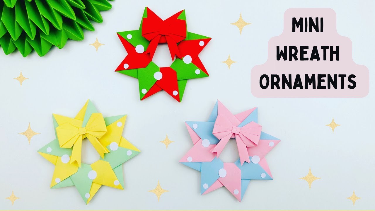 DIY MINI PAPER WREATH. Paper Craft. Easy Origami Wreath DIY.Paper Wreath for Christmas decoration