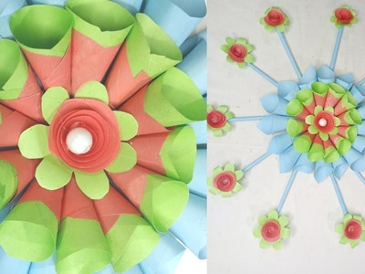 Easy and Quick Paper wall Hanging Ideas. Paper Craft for Home Decoration. Paper flowers. DIY