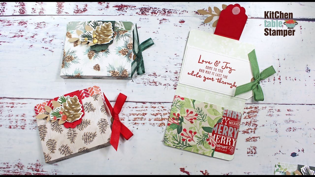 Fast & Easy Gift Card Holders with Stampin' Up! Painted Christmas with Kitchen Table Stamper