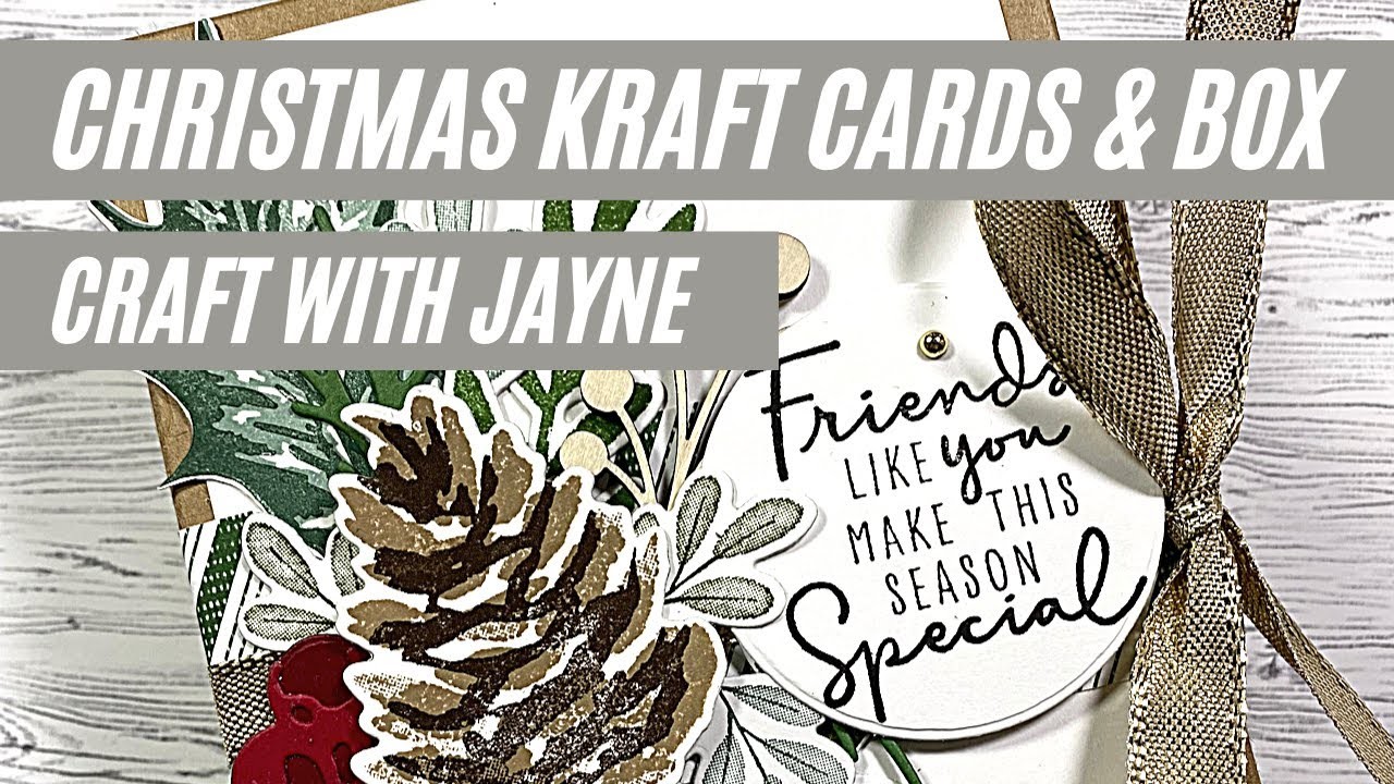 How to make a Christmas Kraft Gift Box and Cards | Craft with Jayne | Stampin Up!