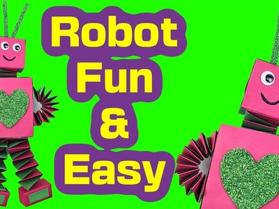 How to make a paper robot, Moving paper TOYS, Easy paper crafts, DIY, Origami Robot Easy