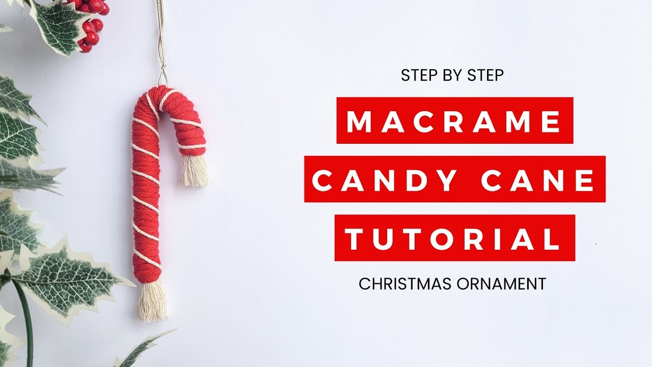 How to make Macrame Candy Cane Tutorial | Christmas Decoration