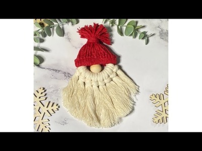 Macrame Santa Gnome DIY Holiday Ornament @MyMoonMacrame
