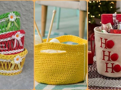 Modern and unique crochet storage basket designs - Free crochet patterns