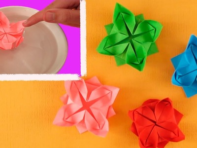 Origami paper flower. Edelweiss origami. paper crafts