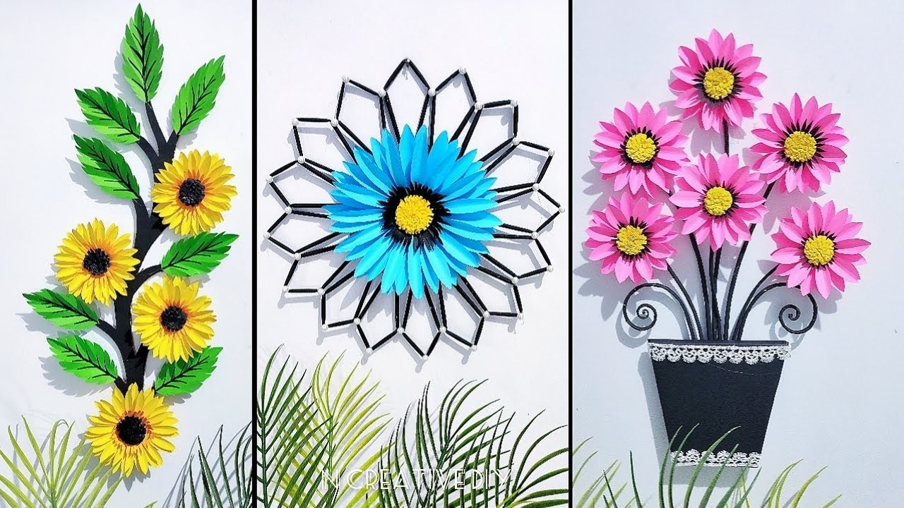 Paper craft for home decor | Unique wall hanging craft | Paper flower wall decor | Diy Room decor