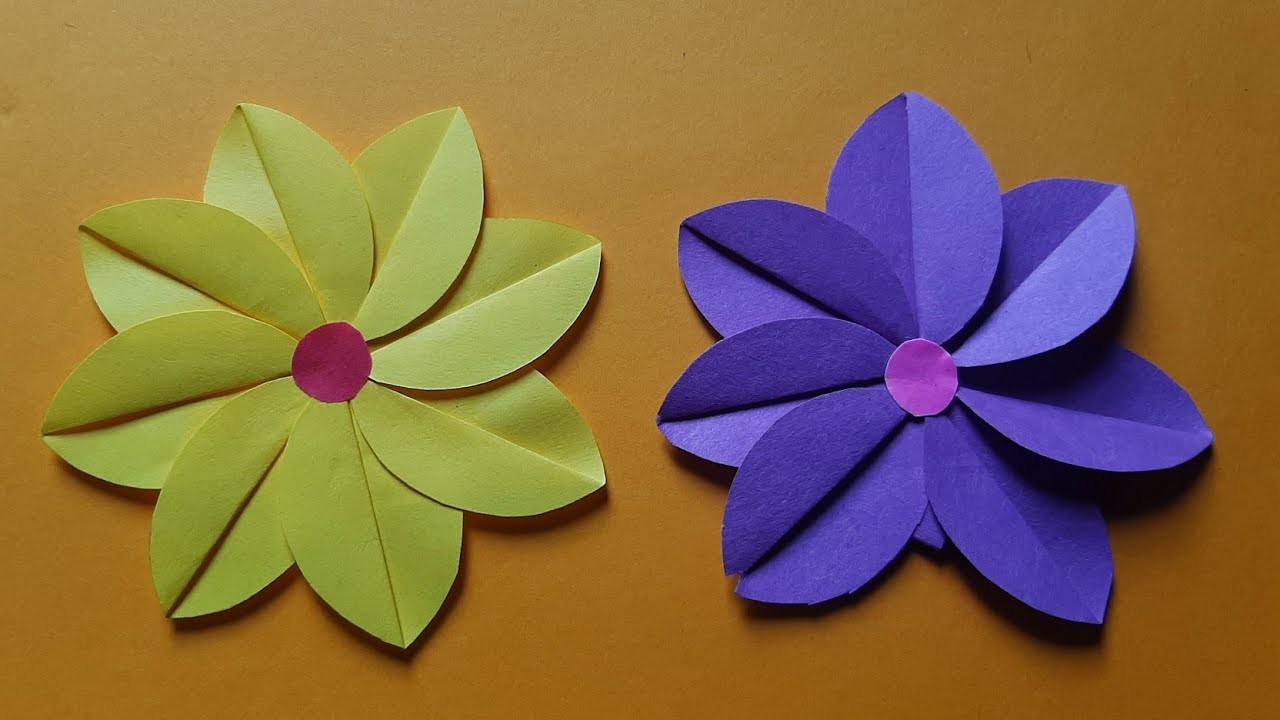 Paper flower ???? | Basteln mit papier flower | paper craft @worldoforigamiartsandcraft9938