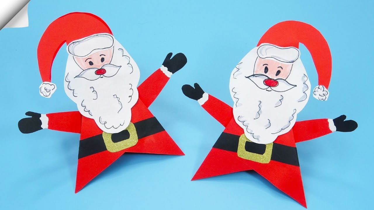 Paper santa claus - Christmas paper crafts 2023