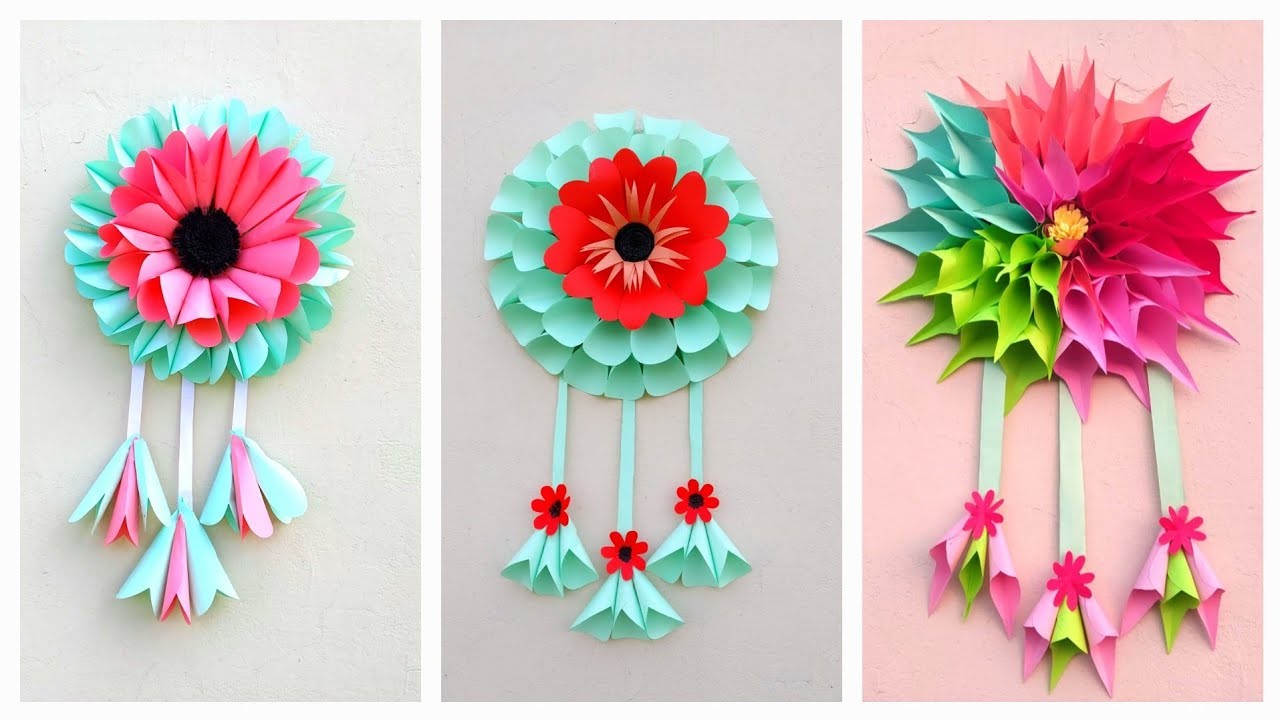 Three paper wallhanging decoration simple and easy. beautiful walldecor. #papercrafts