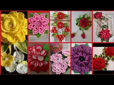 #top 50 Beautiful Crochet Embroidered colorful flowers free patterns