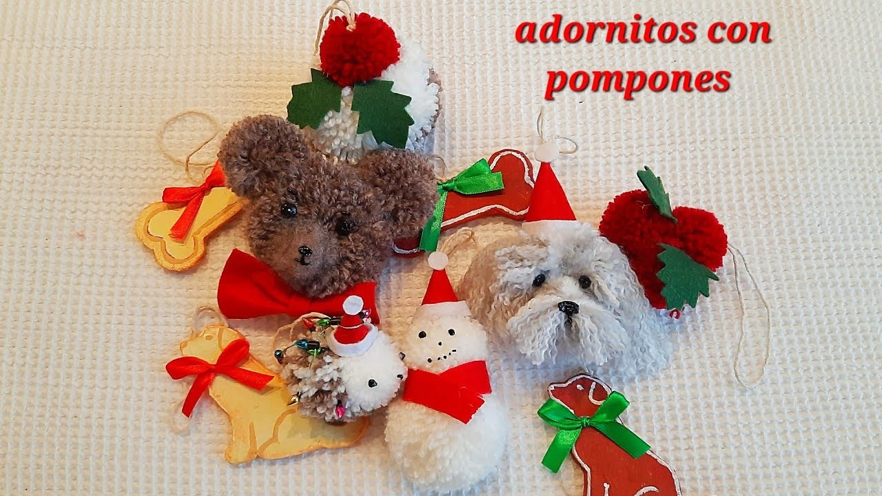 Adornitos con pompones ????. Christmas baubles using pompons ☃️