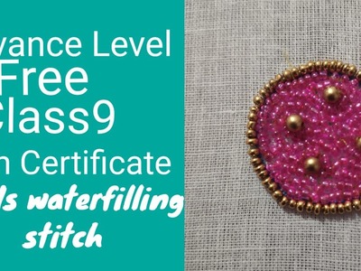 Advance Level:Class9: Beads waterfilling Stitch #beadswaterfilling #sumiaariworld