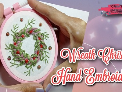 Christmas Embroidery || DIY Wreath Christmas Hand Embroidery || Christmas Ornament Hand Embroidery