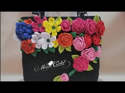Crochet Handbag||Pu Leather Bag Bottom||#crochet #crochethandbags #crochetstitch #crochetflower