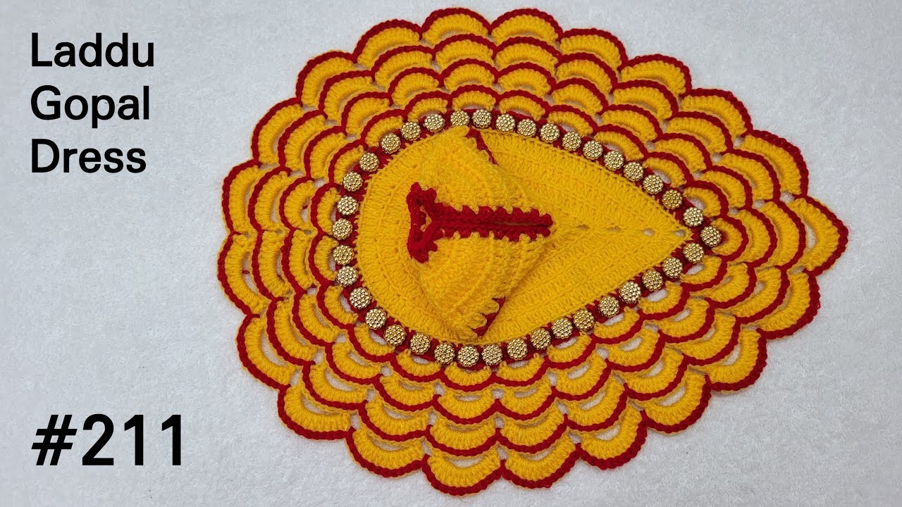 Crochet Leaf Dress for Laddu Gopal. Kanhaji || Winter Dress for Laddu Gopal @MagicalThreadz