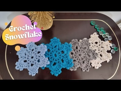 Crochet Snowflake Coaster. Appliqué | Heart and Craft| Free Pattern