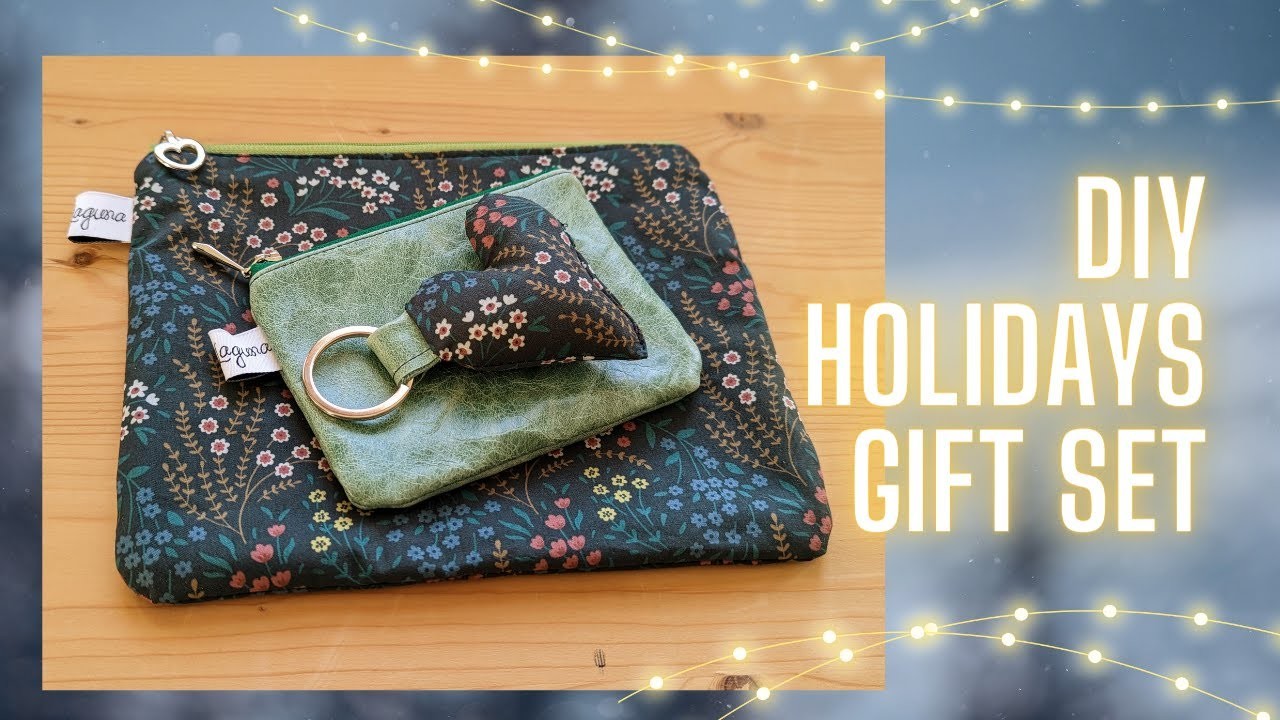DIY Holidays gift set, sew a cute set as a gift. #christmas #sewing #diygift