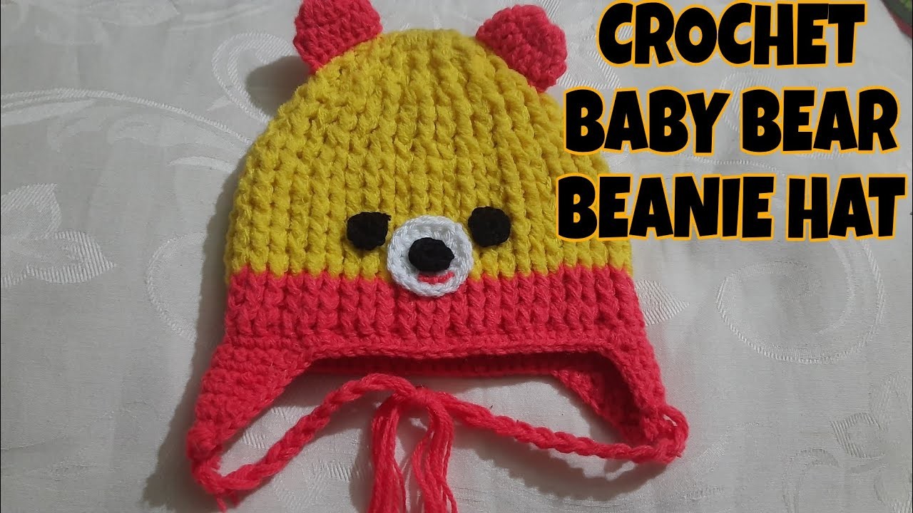 Easy Crochet Baby Bear Beanie Hat Tutorial #woolen #corchet