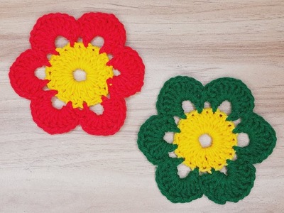 How to Crochet Flowers for Beginners Step by Step | Amazing Crochet Flower Pattern