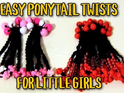 HOW TO MAKE TWO STRAND TWIST PONYTAIL FOR KIDS. NATURAL HAIR STYLE. SUPER QUICK & EASY!!