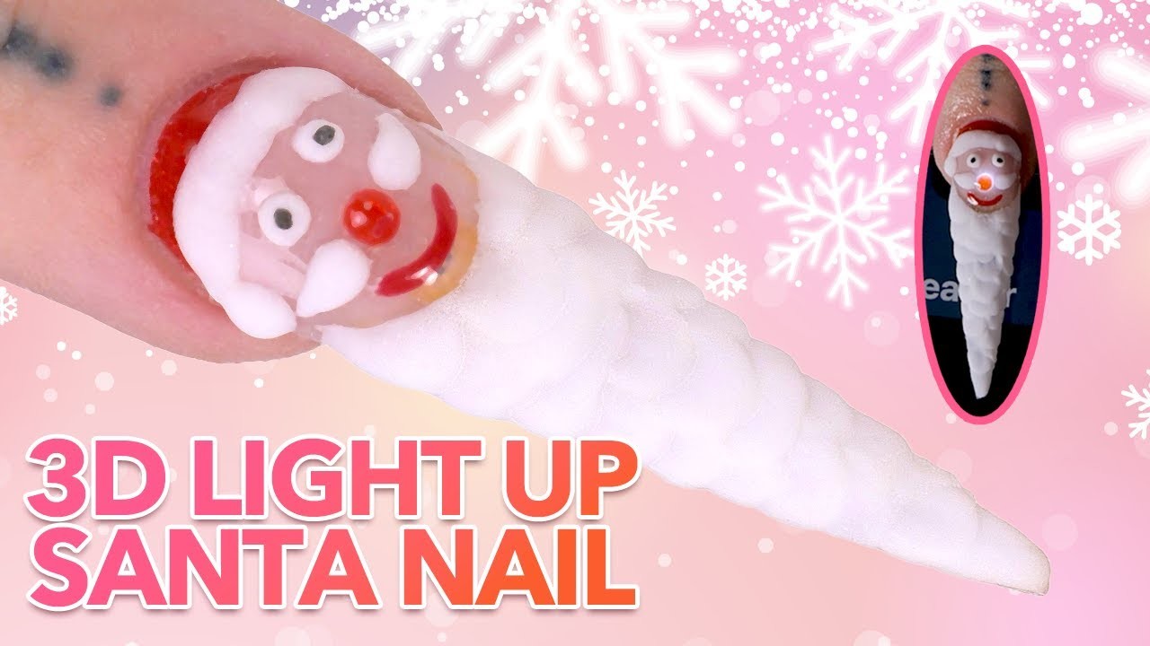 Magical Light-Up 3D Acrylic Santa Nail ????????Perfect Christmas Surprise