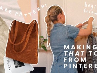 Making ~that~ Pinterest tote bag + free sewing pattern | Beginner friendly!