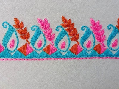 Super Borderline  Hand Embroidery Tutorial || Border Line Hand Embroidery || Ah Creator 3.0