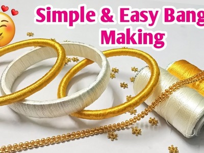 Thread bangles making new model | Latest Silk thread bangles | Beaded jewelry |  Jewellery making