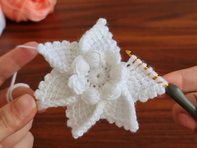 Wow!. ???? Amazing!.  Super Easy Crochet Tunisian Knitting Flower  Motif - Tığ İşi Şahane Motif Örgü. 