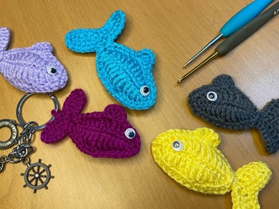 Wow!!????  Everyone big or small, will love this Crochet Keychain büyük küçük herkes bayılacak fish ????