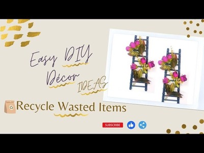 5 Min Easy DIY Flower Decor || Home Decor With Recycle Items || Flower wall hanging with reuse items
