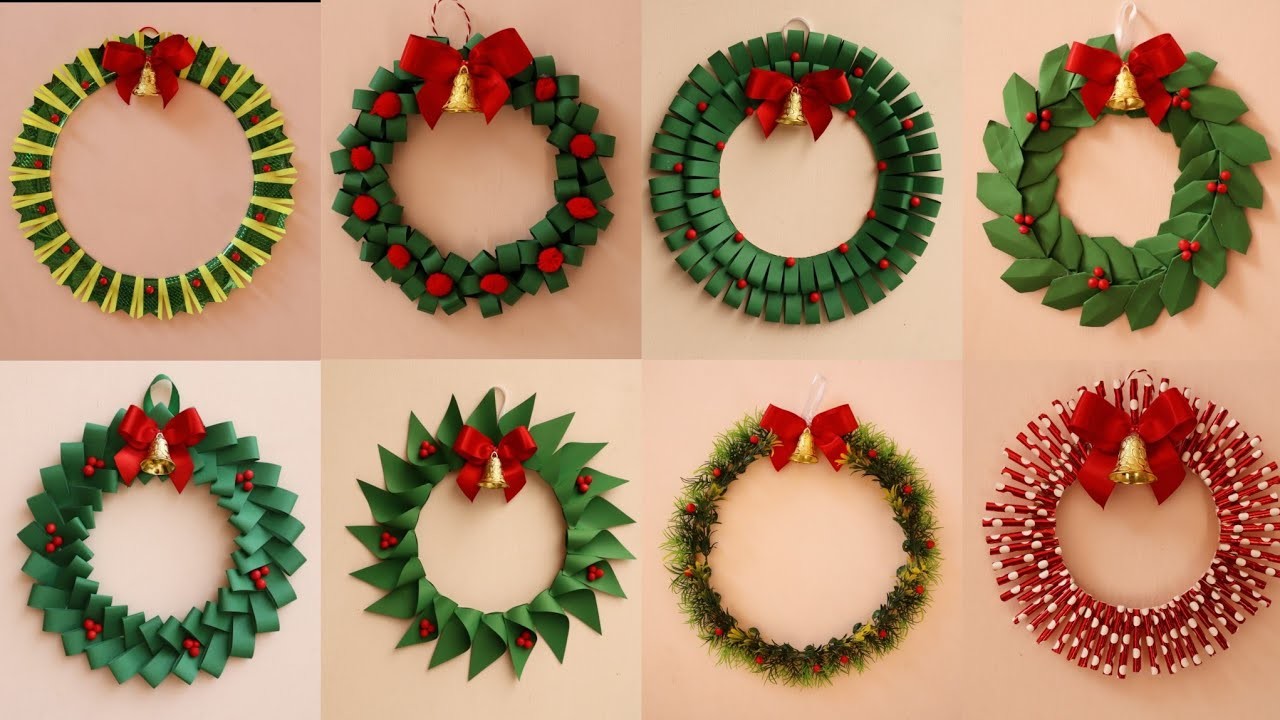 8 Christmas Wreath.Christmas Wreath making ideas at home #christmascrafts #christmasdecorations