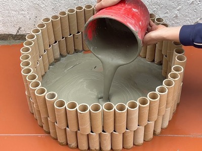 A Modern Coffee Table From Toilet Paper Rolls For Decoration Your Home.Diy Craft Toilet Paper Rolls
