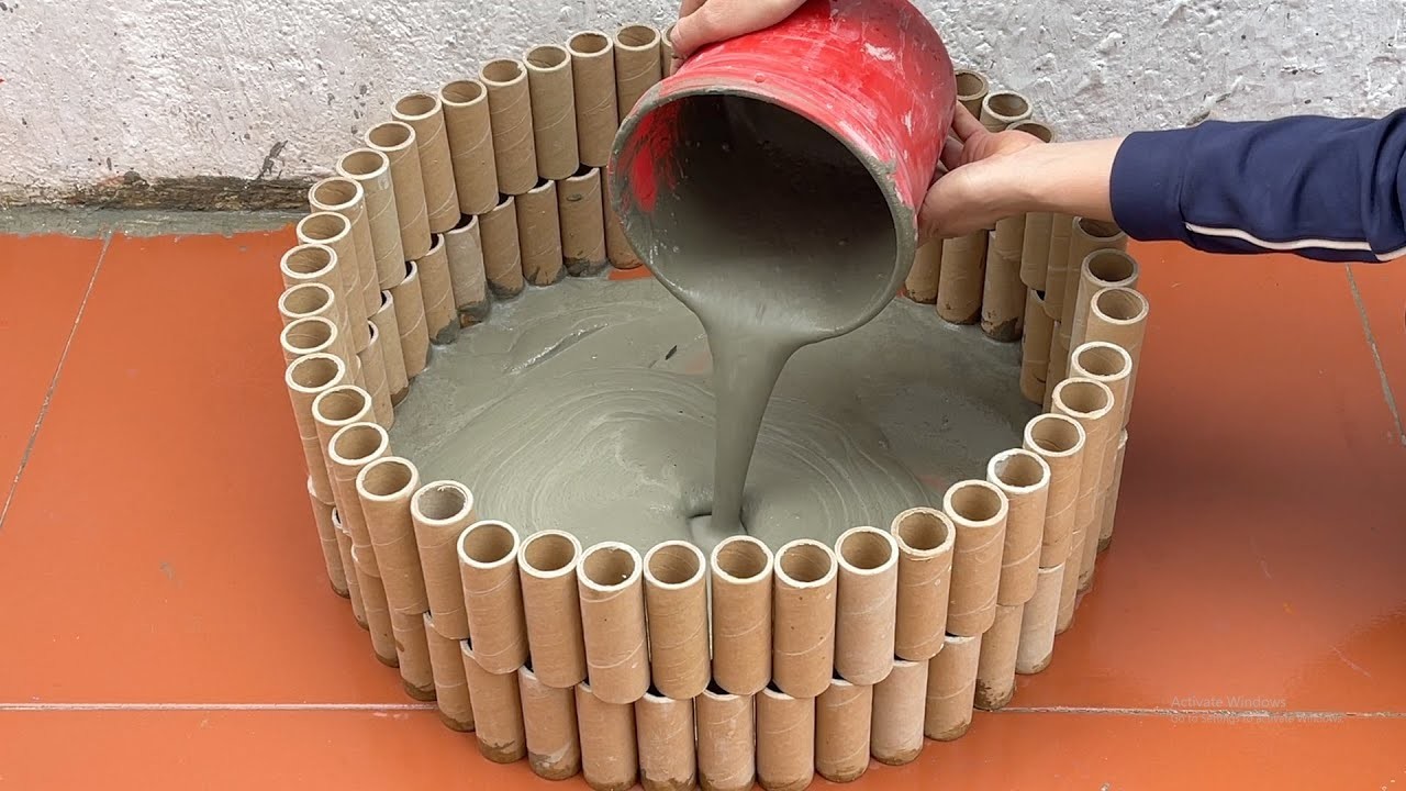 A Modern Coffee Table From Toilet Paper Rolls For Decoration Your Home.Diy Craft Toilet Paper Rolls
