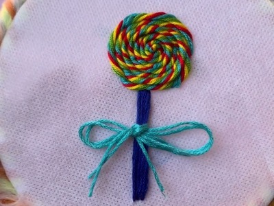 Candy hand embroidery easy step by step
