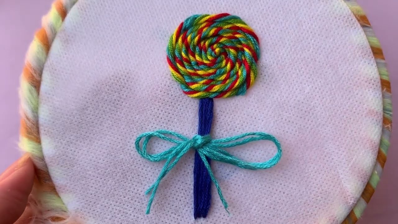 Candy hand embroidery easy step by step