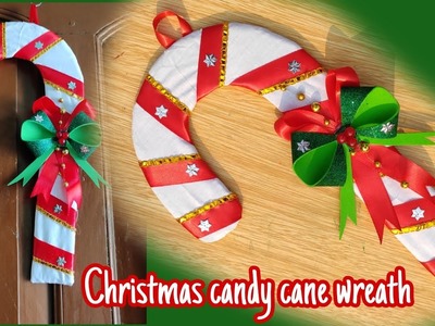 Christmas Candy Cane Craft.How to Make Christmas Candy Cane Wreath.DIY Christmas Decorations