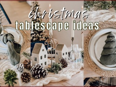 CHRISTMAS TABLESCAPE IDEAS. holiday decorating ideas for the dining table. decorate with me!