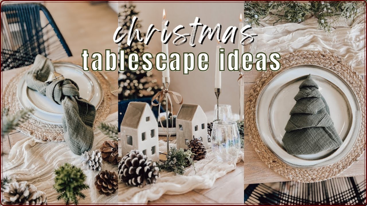 CHRISTMAS TABLESCAPE IDEAS. holiday decorating ideas for the dining table. decorate with me!