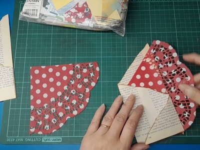 Craft with me : layered book page pockets with torn edges