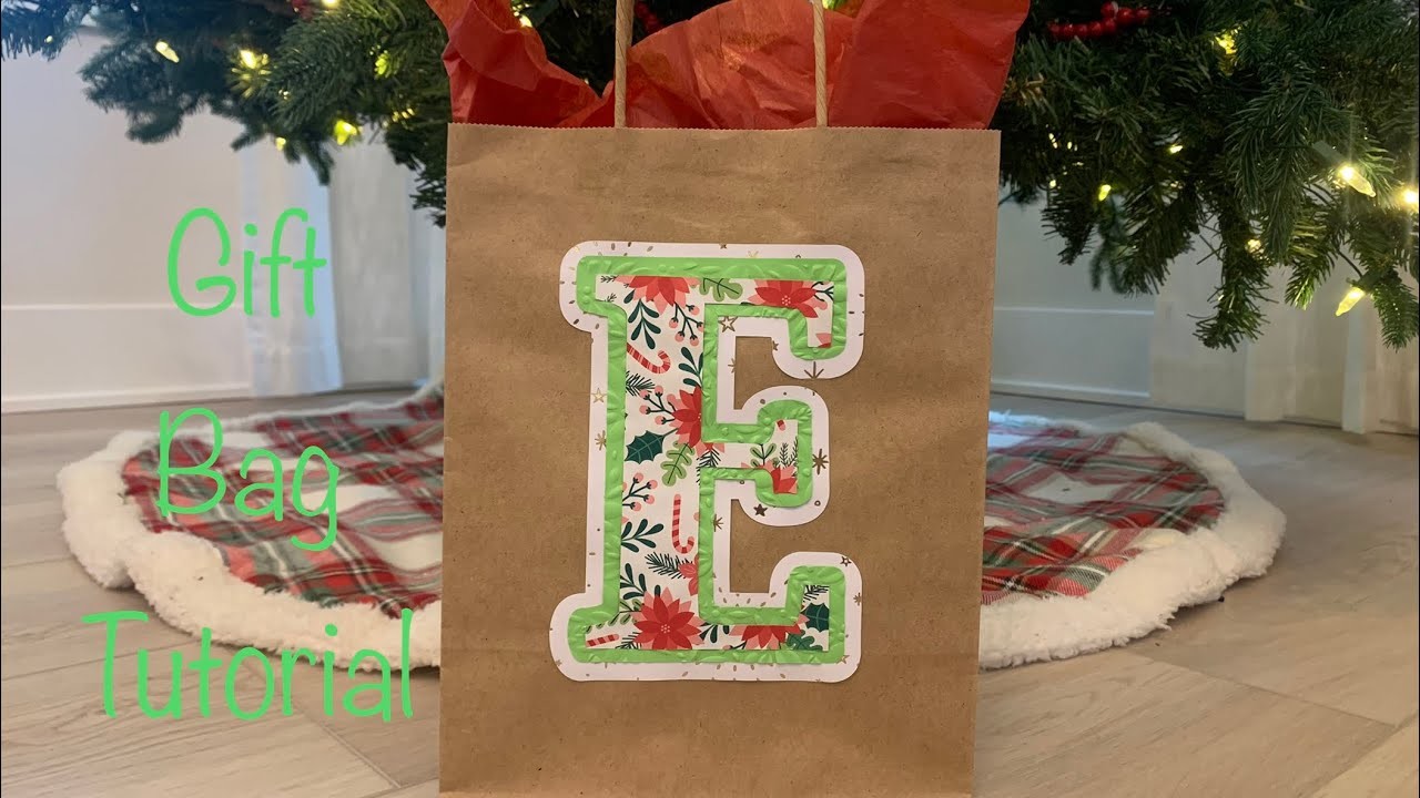 Cricut Tutorial: Monogrammed Holiday Gift Bags | Monogram | Paper Craft | Beginner Tutorial