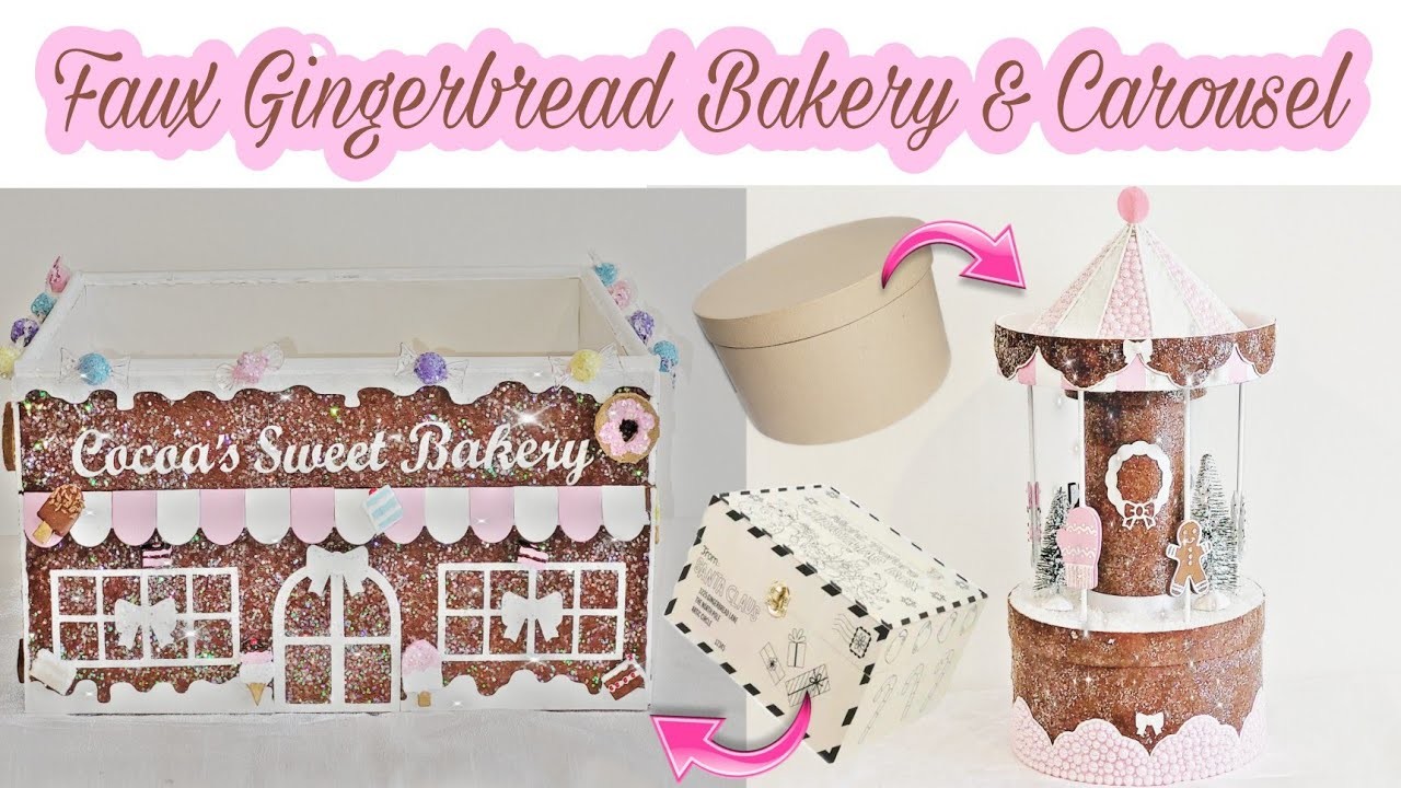 DIY FAUX GINGERBREAD CREATIONS: Bakery Storefront & Carousel Tutorial for the Holidays