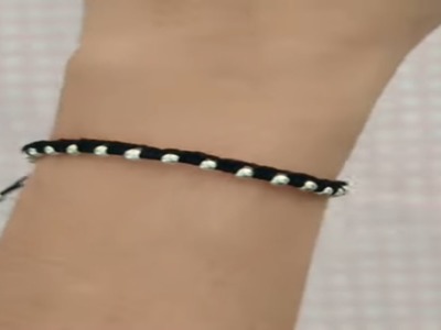 DIY How to make adjustable knot bracelet with metal beads