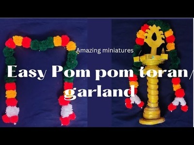 Diy Mini pom pom toran| pom pom garland #woolencraft