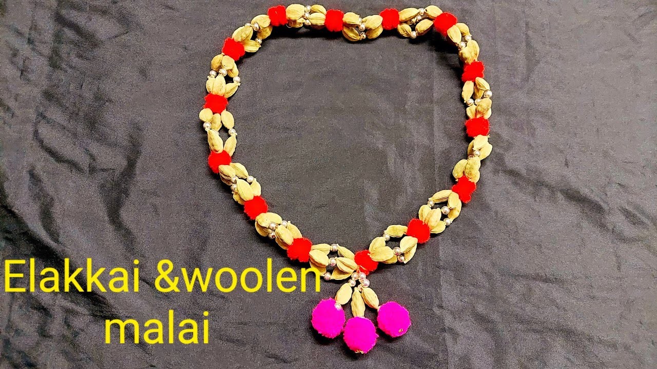 Elakkai and woolen thread malai| easy garland in tamil |@ cooking and crafting with suganthi