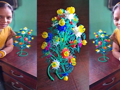 Guldasta - Plastic Wire Flower Bouquet ???? Craft Ideas ???? Flower Making Video @ManjuKumari